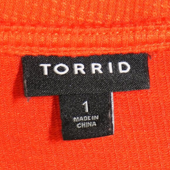 Ribbed Retro Vibe Orange Torrid Size 1 Short Sleeve Dress with Pockets - Picture 7 of 7